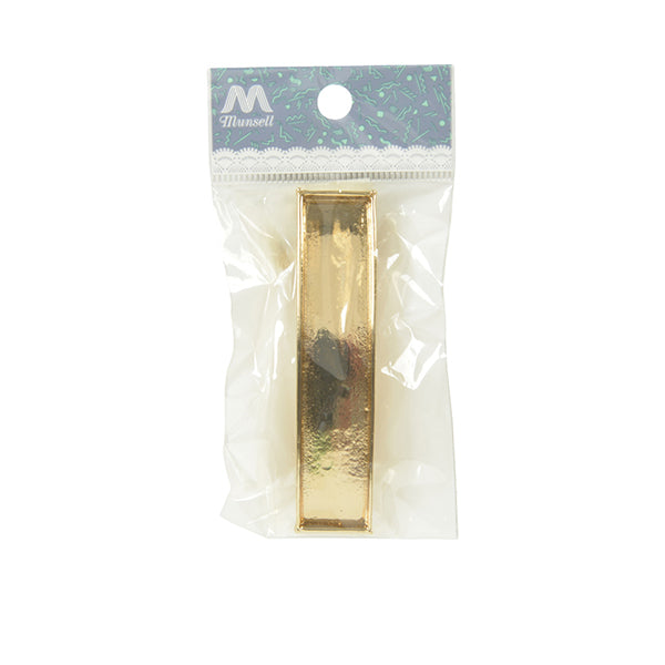 手芸金具 『粘土土台 バレッタ スクエア ゴールド 1個入り #3073