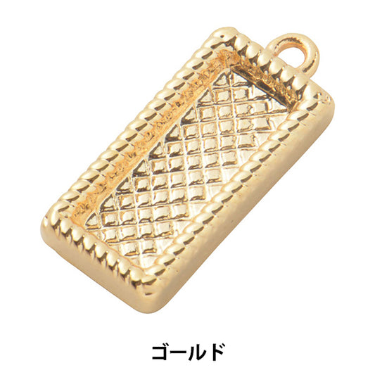 Handicraft bracket "Clay base pendant top square gold 1 piece #3064"