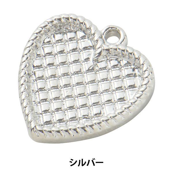 Handicraft fittings "Clay base pendant top heart silver 1 piece #3069"