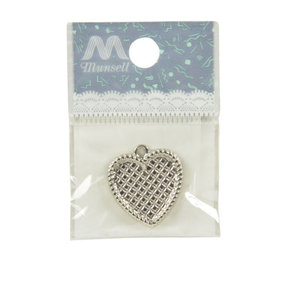 Handicraft fittings "Clay base pendant top heart silver 1 piece #3069"