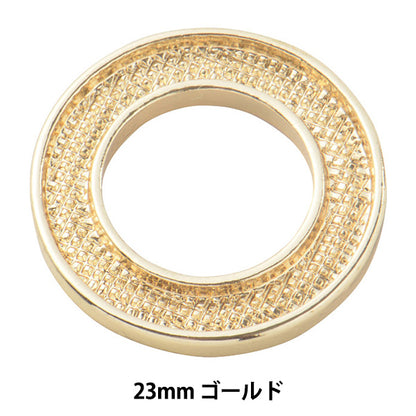 Handicraft bracket "Clay base round frame 23mm gold 1 piece #3097"