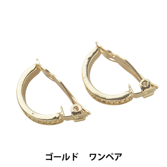 手芸金具 『粘土土台 板バネ イヤリング ゴールド 1ペア #3085』