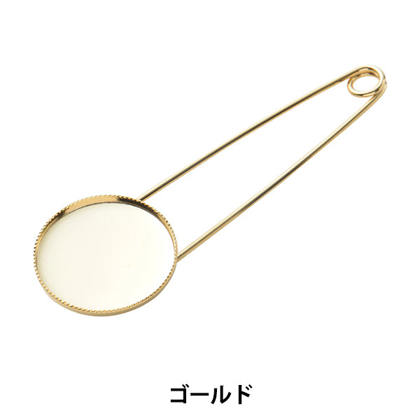 Handicraft bracket "Shawl pin with round plate 25mm gold #0412/g"