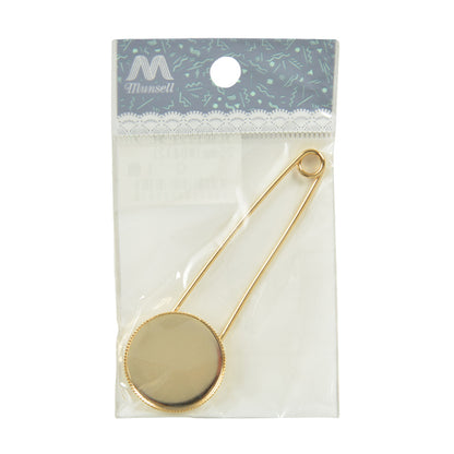 Handicraft bracket "Shawl pin with round plate 25mm gold #0412/g"