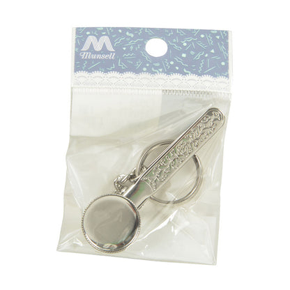 Handicraft bracket "Handbag Key Holder Round Silver #8067S"