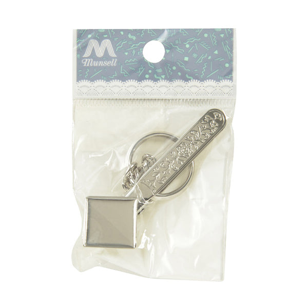 Staffa artigianale "Porta del tasto borsetto quadrata 17mm argento #8069s"