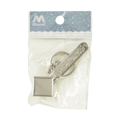 Staffa artigianale "Porta del tasto borsetto quadrata 17mm argento #8069s"