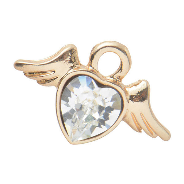 手芸金具 『ラインストーン入りチャーム ハートゴールド #822』