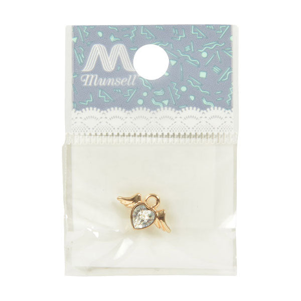 手芸金具 『ラインストーン入りチャーム ハートゴールド #822』