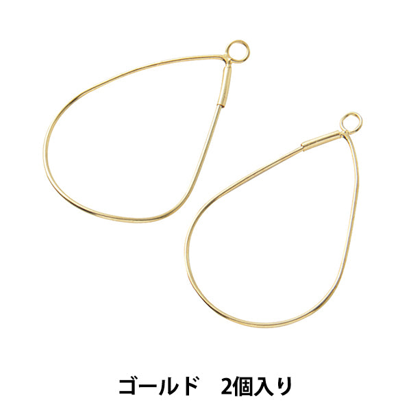 Handicraft bracket "Wire Foop Drop Gold 2 pieces"