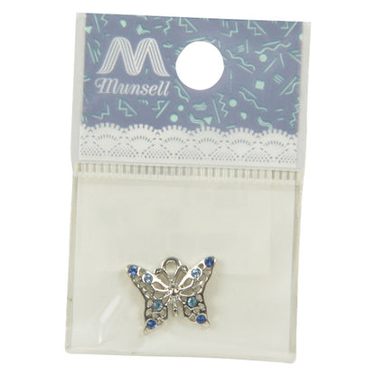 Handicraft bracket "Rhinestone Charm Butterfly Silver No.10002"