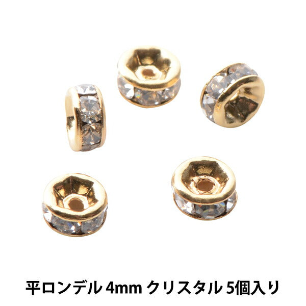 Zubehörmaterial "Presiosa Flat Rondel 4mm Crystal Gold"