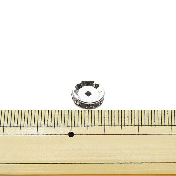 Accessoire Material "PREISIOSA Flat Rondel 1 cm schwarzes Diamantsilber"