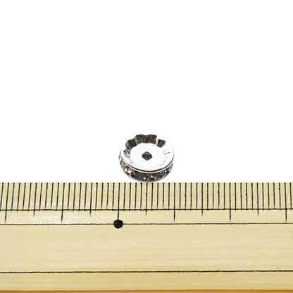 Accessory material "Presiosa flat Rondel 1cm Black Diamond Silver"