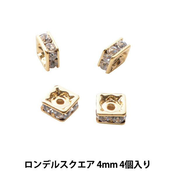 Zubehörmaterial "Pressio Sa Rondel Square 4mm Gold"