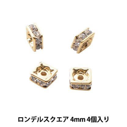 Zubehörmaterial "Pressio Sa Rondel Square 4mm Gold"