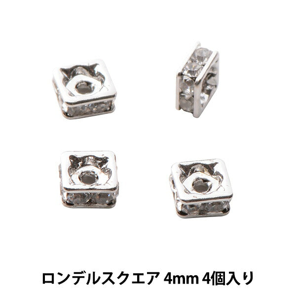 Accessory material "Presio Sa Rondel Square 4mm Silver"