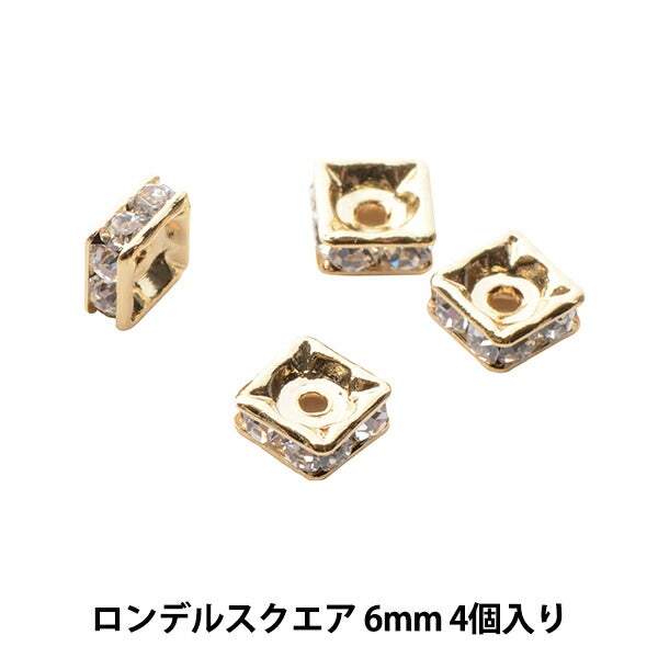 Zubehörmaterial "Pressio Sa Rondel Square 6mm Gold"