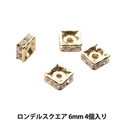 Accessories material "Presio Sa Rondel Square 6mm Gold"