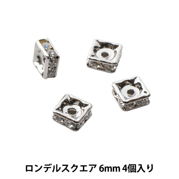 Zubehörmaterial "Pressio Sa Rondel Square 6mm Silber"