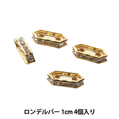 Accessories material "Presio Sa Rondel Bar 1cm Gold"