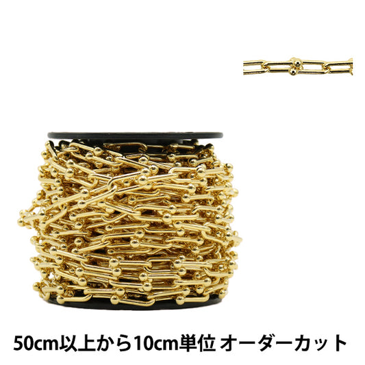 【数量5から】 アクセサリー金具 『デザインチェーン 大 ゴールド T1026』