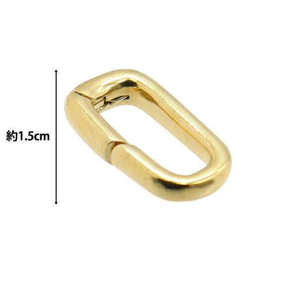 Kunsthandwerk Klammer "Minicarabiner M3 Langquadratte Gold"