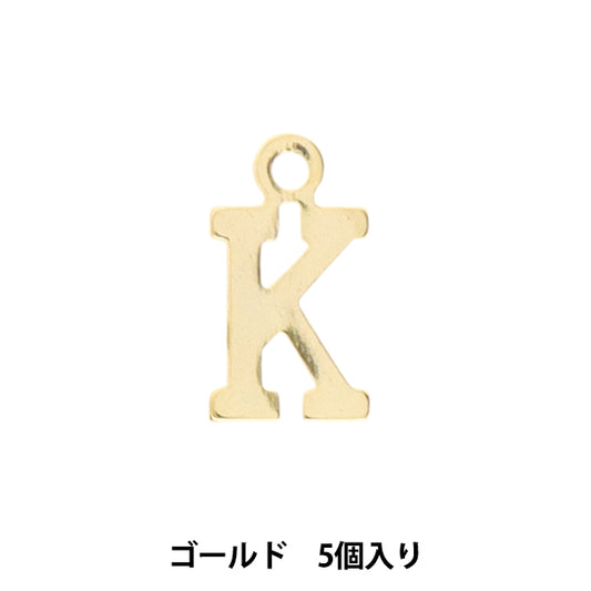 액세서리 재료 "Charm alphabet k 골드 5 조각 alpha-kr-g"