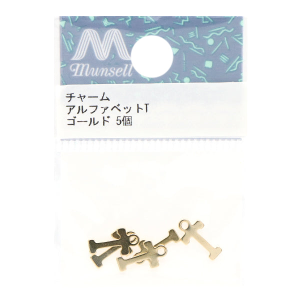 액세서리 소재 "Charm alphabet t 골드 5 조각 alpha-tr-g"