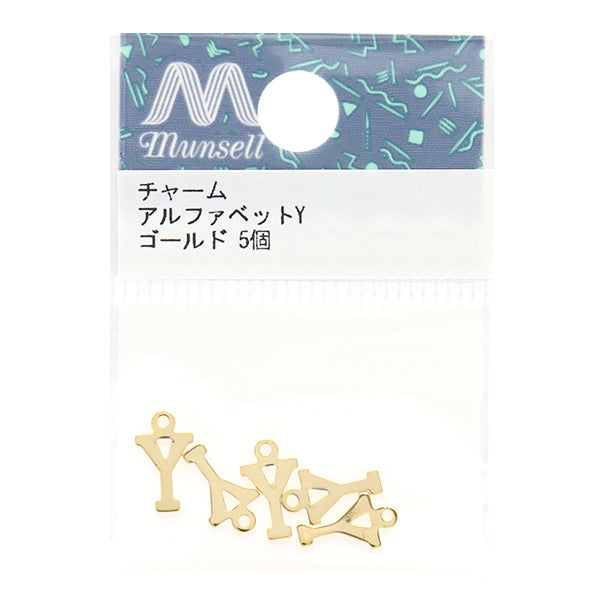 Matériau accessoire "Charme alphabet y or 5 pièces alpha-gl-g"