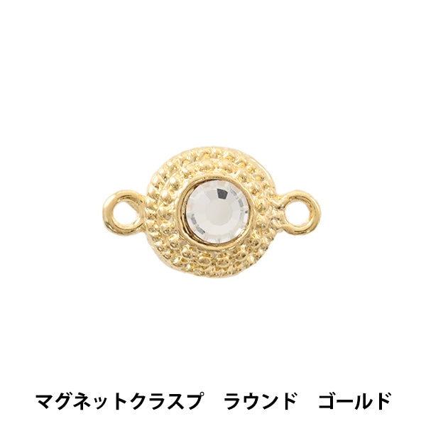 Handicraft bracket "Magnet clasp round gold"