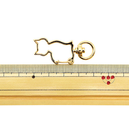 手芸金具 『キーホルダー ネコ ゴールド 271/0323』