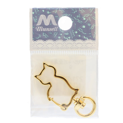 手芸金具 『キーホルダー ネコ ゴールド 271/0323』