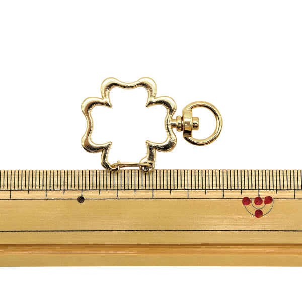 手芸金具 『キーホルダー クローバー ゴールド 271/0326』