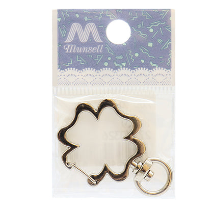 手芸金具 『キーホルダー クローバー シルバー 271/0326』