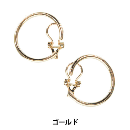 Handicraft bracket "Spring type hoop earring nickel free 2.4cm gold with 1 pair EA1695-217"