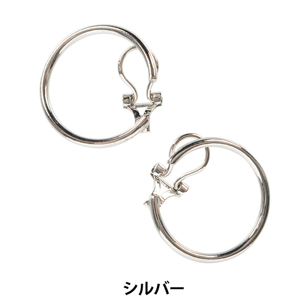 Handicraft bracket "Spring type hoop earring nickel free 2.4cm silver 1 pair with silver EA1695-218"