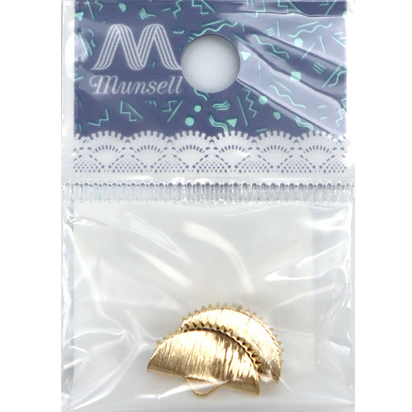 الأجهزة اليدويةالشريطمشبك شعر نصف دائري بلمسة نهائية 15 × 9 مم ذهبي قطعتين TK2344-203"