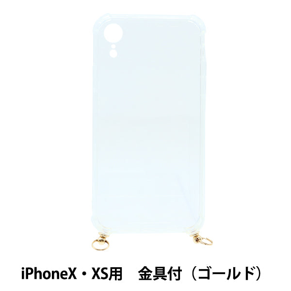 مواد حرفية "كفر ايفون بتركيبات معدنية لهاتف ايفون اكس/اكس اس، شفاف × ذهبي ZA0482"