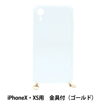 مواد حرفية "كفر ايفون بتركيبات معدنية لهاتف ايفون اكس/اكس اس، شفاف × ذهبي ZA0482"