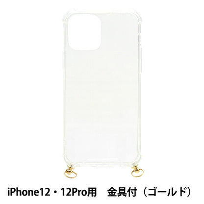 Handicraft material "iPhone case with bracket iPhone12 / 12PRO Clear x Gold ZA0547"