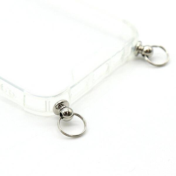 خامات يدوية "جراب ايفون بتركيبات معدنية لهاتف ايفون 13 برو، شفاف × فضي ZA0550"