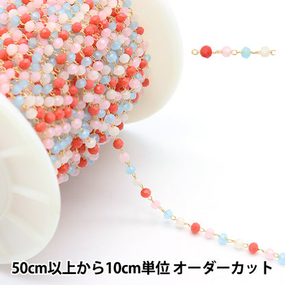 [Dalla quantità 5] parentesi accessoria "PerlineCatena rossa x oro CH1483"