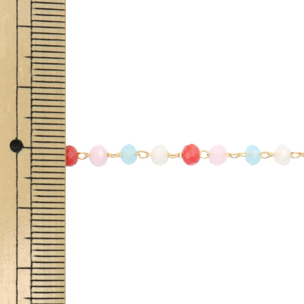 [Dalla quantità 5] parentesi accessoria "PerlineCatena rossa x oro CH1483"