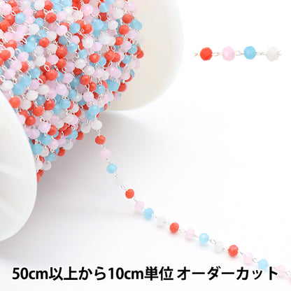 [De la cantidad 5] Soporte de accesorios "CuentasCadena roja x plata CH1484"