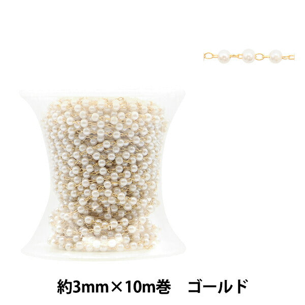 [From quantity 5] Accessory bracket "BeadsChain Pearl White x Gold 3mm GN-84-21A-01G]