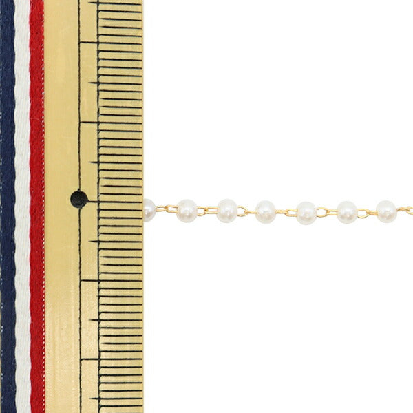 [From quantity 5] Accessory bracket "BeadsChain Pearl White x Gold 3mm GN-84-21A-01G]