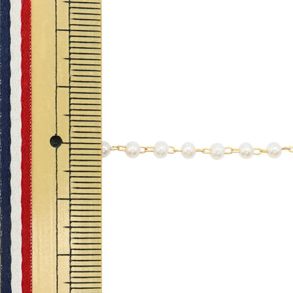 [From quantity 5] Accessory bracket "BeadsChain Pearl White x Gold 3mm GN-84-21A-01G]