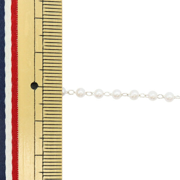 [From quantity 5] Accessory bracket "BeadsChain Pearl White x Silver 3mm GN-84-21A-01S]