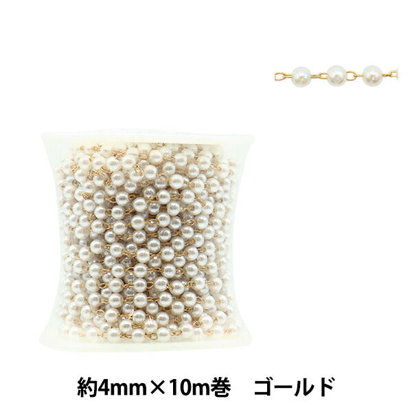 [Dalla quantità 5] parentesi accessoria "PerlineCatein Pearl White X Gold 4mm GN-84-21A-02G"